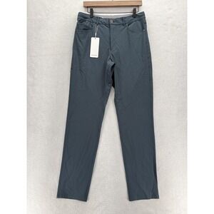 AHA Selected Kinetic All Day Pants Mens Medium Iron Blue 6 Pocket Golf Stretch